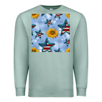 Seafoam patriotic stars and sunflower Premium Sweatshirt - BundleAndBundleShop