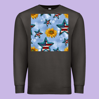 Patriotic Stars And Sunflower Premium Sweatshirt Designed By Bundleandbundleshop