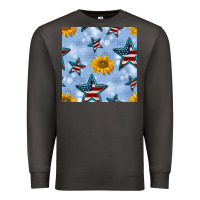 Smoke patriotic stars and sunflower Premium Sweatshirt - BundleAndBundleShop