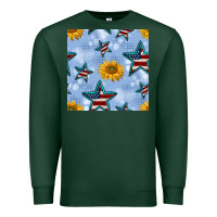 Sports Green patriotic stars and sunflower Premium Sweatshirt - BundleAndBundleShop