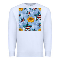 White patriotic stars and sunflower Premium Sweatshirt - BundleAndBundleShop