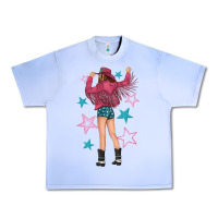 Grape Ice western pink with stars and cowgirl Urban Heavy Tee - texasbilliewilder