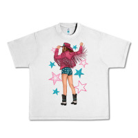 Lunar Rock western pink with stars and cowgirl Urban Heavy Tee - texasbilliewilder