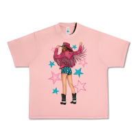 Salmon western pink with stars and cowgirl Urban Heavy Tee - texasbilliewilder