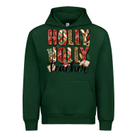 Forest Green holly jolly teacher Urban Hoodie - MaliasSmallBusiness
