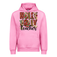 Fuchsia Pink holly jolly teacher Urban Hoodie - MaliasSmallBusiness