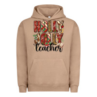 Pigment Burro holly jolly teacher Urban Hoodie - MaliasSmallBusiness
