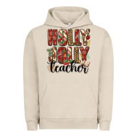 Pigment French Oak holly jolly teacher Urban Hoodie - MaliasSmallBusiness