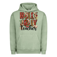 Pigment Oil Green holly jolly teacher Urban Hoodie - MaliasSmallBusiness