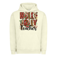 Pigment Pistachio holly jolly teacher Urban Hoodie - MaliasSmallBusiness
