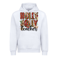 White holly jolly teacher Urban Hoodie - MaliasSmallBusiness