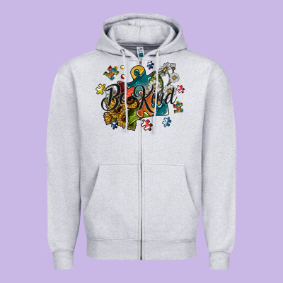Be Kind Zipper Hoodie Designed By Sublimationcraftshop