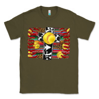 Army Green softball cross serape leopard background Classic Tee - RanaPortraitStore