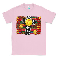 Bubblegum Pink softball cross serape leopard background Classic Tee - RanaPortraitStore
