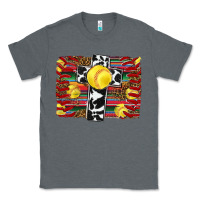 Charcoal Heather softball cross serape leopard background Classic Tee - RanaPortraitStore