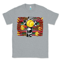 Heather Grey softball cross serape leopard background Classic Tee - RanaPortraitStore