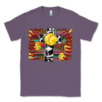 Lavender softball cross serape leopard background Classic Tee - RanaPortraitStore