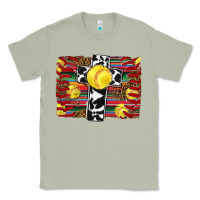 Matcha softball cross serape leopard background Classic Tee - RanaPortraitStore