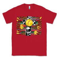 Red softball cross serape leopard background Classic Tee - RanaPortraitStore