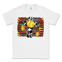 White softball cross serape leopard background Classic Tee - RanaPortraitStore