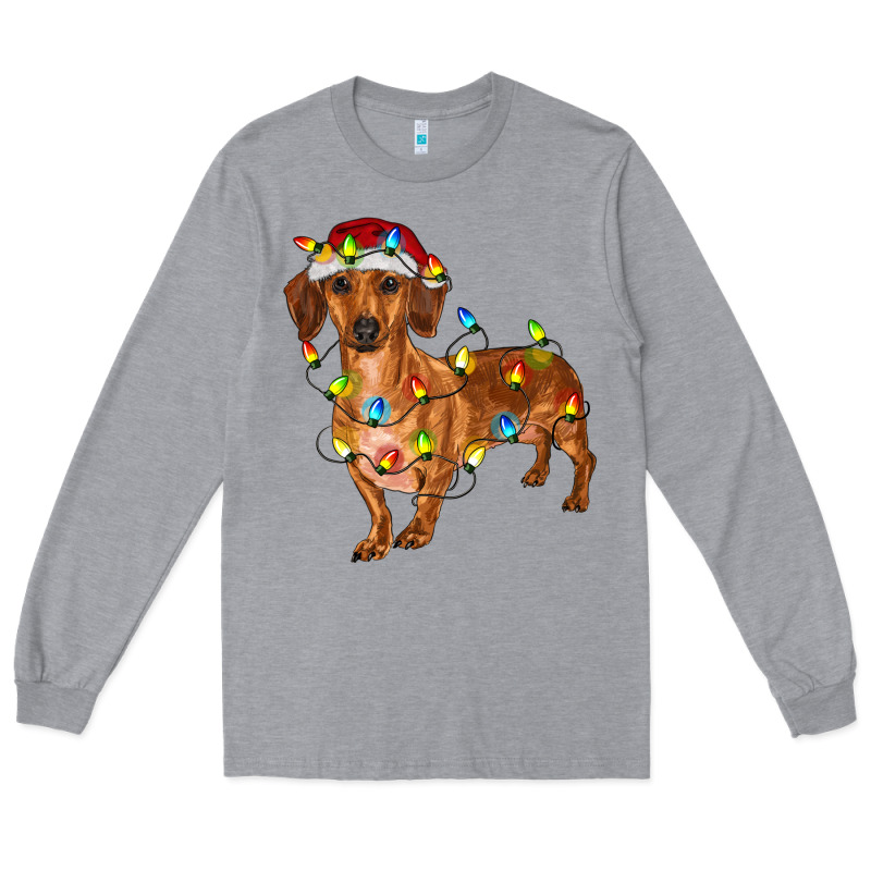 Dachshund With Christmas Lights Long Sleeve Tee by RanaPortraitStore | Teevron