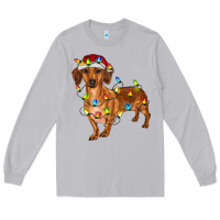 Moon Dust dachshund with christmas lights Long Sleeve Tee - RanaPortraitStore