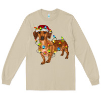 Mushroom dachshund with christmas lights Long Sleeve Tee - RanaPortraitStore