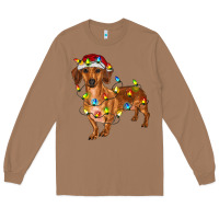 Toasted Coconut dachshund with christmas lights Long Sleeve Tee - RanaPortraitStore