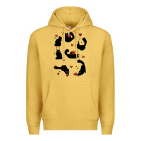 Antique Gold valentine cat Premium Hoodie - MaliasSmallBusiness