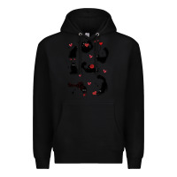 Black valentine cat Premium Hoodie - MaliasSmallBusiness