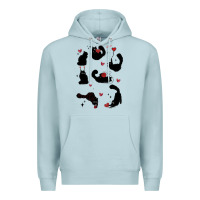 Blue Mist valentine cat Premium Hoodie - MaliasSmallBusiness