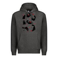 Charcoal Heather valentine cat Premium Hoodie - MaliasSmallBusiness
