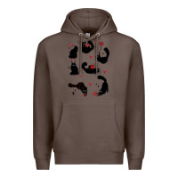 Coffee valentine cat Premium Hoodie - MaliasSmallBusiness