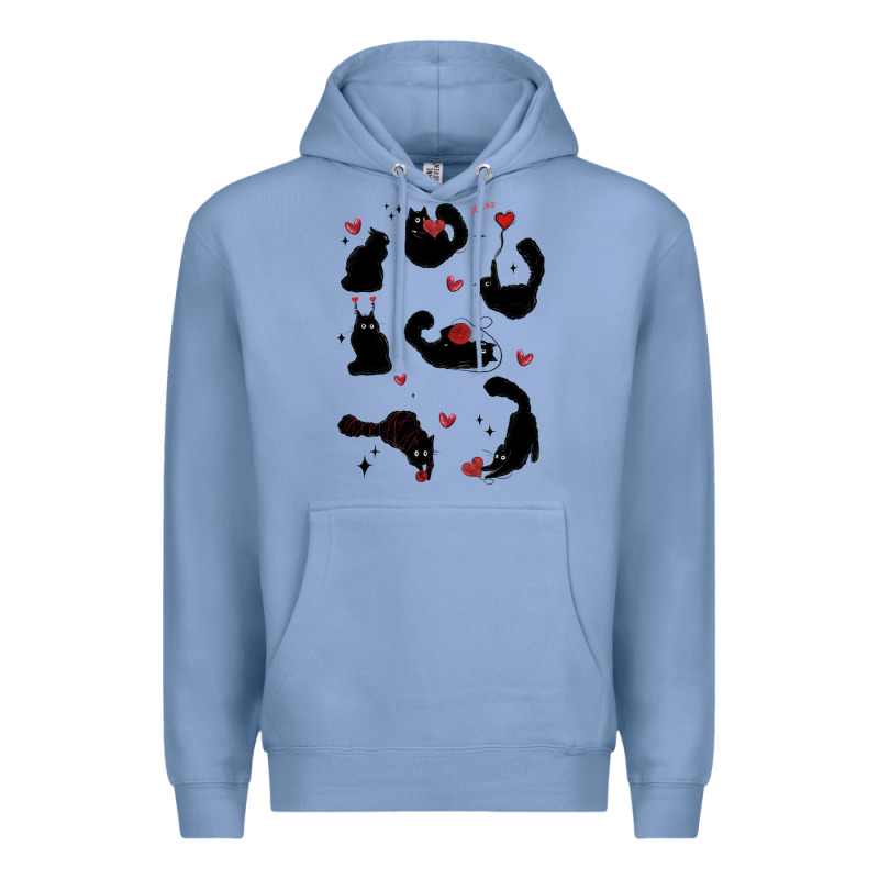 Valentine Cat Premium Hoodie by MaliasSmallBusiness | Teevron
