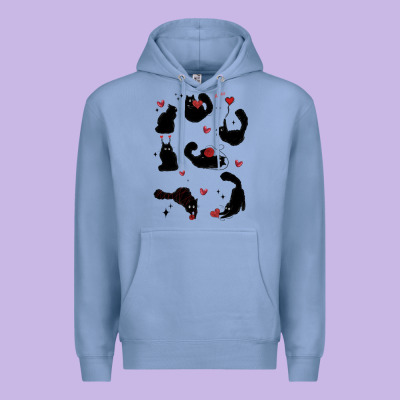 Valentine Cat Premium Hoodie Designed By Maliassmallbusiness