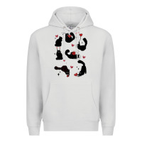 Dove Grey valentine cat Premium Hoodie - MaliasSmallBusiness