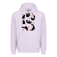 Lilac valentine cat Premium Hoodie - MaliasSmallBusiness