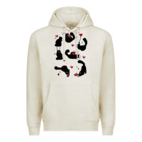 Oatmeal Heather valentine cat Premium Hoodie - MaliasSmallBusiness