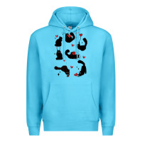 Ocean Blue valentine cat Premium Hoodie - MaliasSmallBusiness