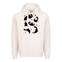 Pale Pink valentine cat Premium Hoodie - MaliasSmallBusiness