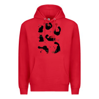 Red valentine cat Premium Hoodie - MaliasSmallBusiness