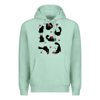 Seafoam valentine cat Premium Hoodie - MaliasSmallBusiness