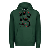 Sports Green valentine cat Premium Hoodie - MaliasSmallBusiness