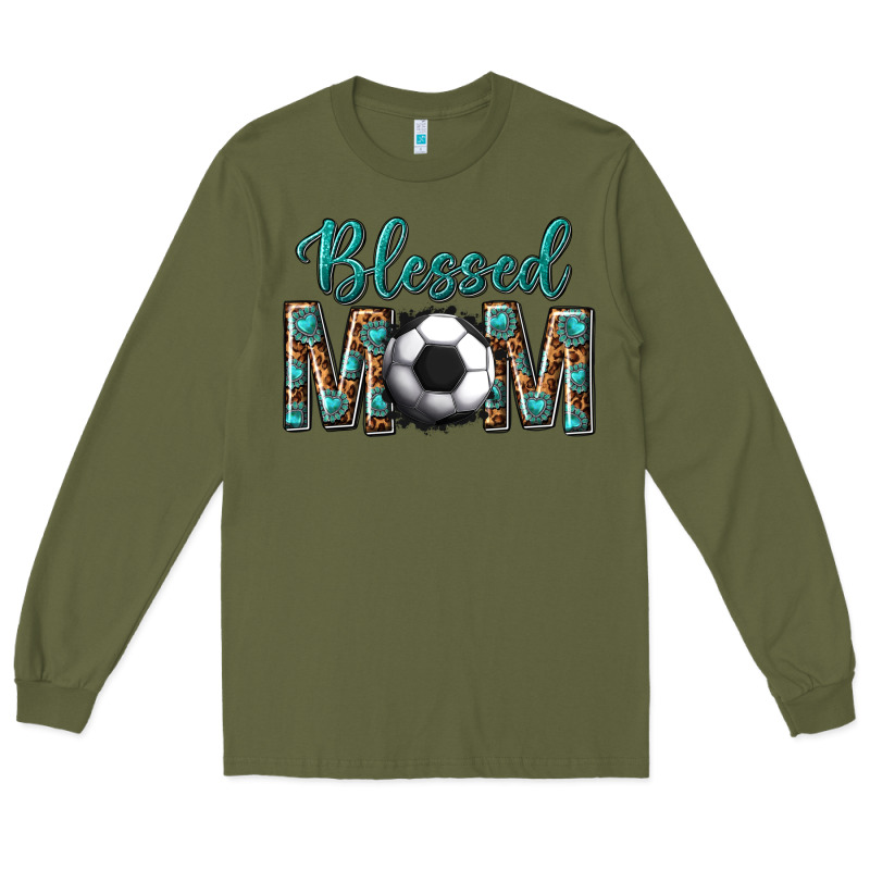 Western Blessed Mom With Soccer Long Sleeve Tee by texasbilliewilder | Teevron