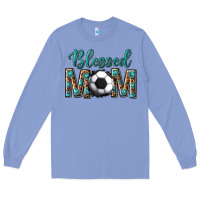 Colony Blue western blessed mom with soccer Long Sleeve Tee - texasbilliewilder