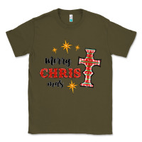Army Green merry christmas cross Classic Tee - RanaPortraitStore