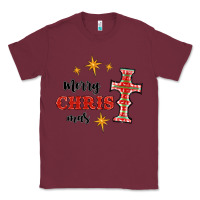 Burgundy merry christmas cross Classic Tee - RanaPortraitStore
