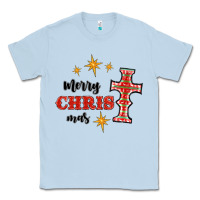 Dusty Blue merry christmas cross Classic Tee - RanaPortraitStore