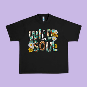 Western Wild Soul With Sunflowers Urban Heavy Tee Designed By Texasbilliewilder