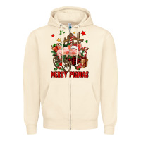Sandshell merry pig mas Zipper Hoodie - FaDigitalArtStudio